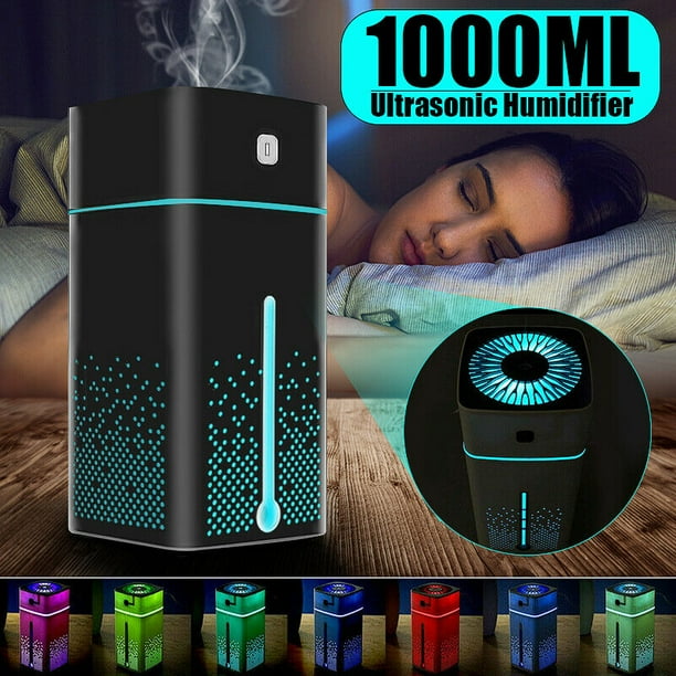 1000ML Ultrasonic Air Humidifier USB 7Color LED Light Mist Purifier Humidifiers 1000ML Ultrasonic Air Humidifier USB 7Color LED Light Mist Purifier Humidifiers